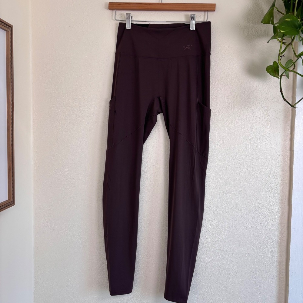 Arc'teryx Leggings Womens Small Brown Oriel High Rise Ankle Pockets Athletic